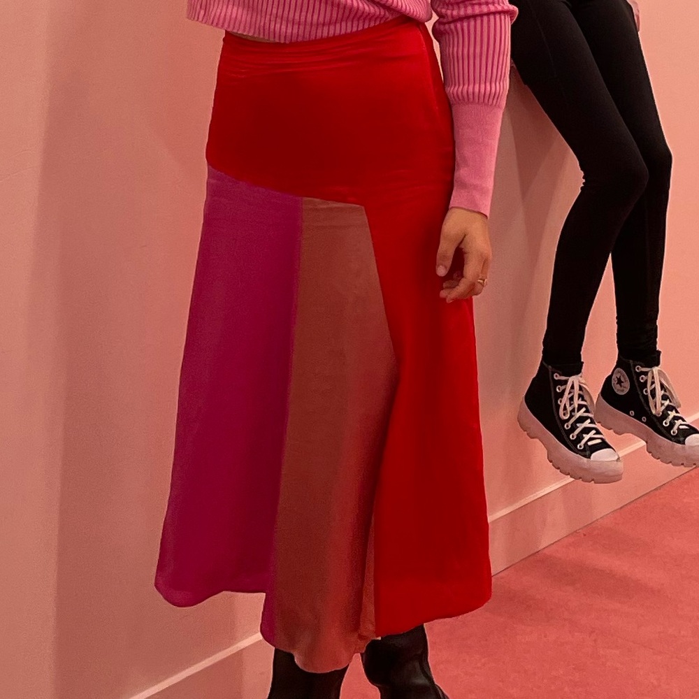 Kate Spade Silk Fluid Multicolor Pink Skirt
